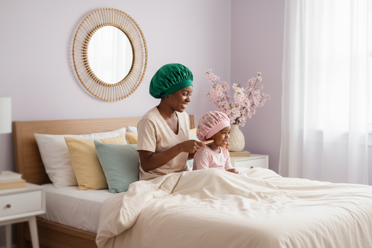 Mother with Green Bonnet and Daughter
